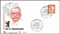 1972  Freimarken: Bundesprsident Gustav Heinemann
