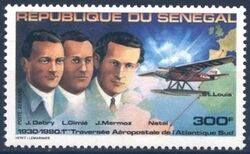 Senegal 1980  Jahrestag des ersten Luftpostfluges ber den Sdatlantik