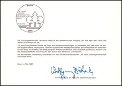 1997  Ministerkarte - 50 Jahre Schutzgemeinschaft Deutscher Wald