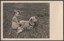 Junge mit Schaf - Fotokarte