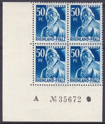 1948  Freimarke: Ansichten mit Bogennummer