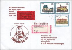 1986  Mischfrankatur auf R-Brief per Eilzustellung
