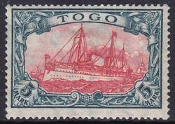 Togo - 1909  Freimarke: Kaiseryacht mit Wz.