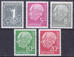 1954  Freimarken: Theodor Heuss   liegenes Wz.
