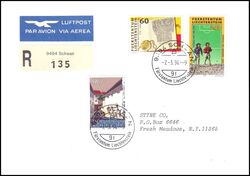 1994  Mischfrankatur auf Auslandsbrief per Einschreiben